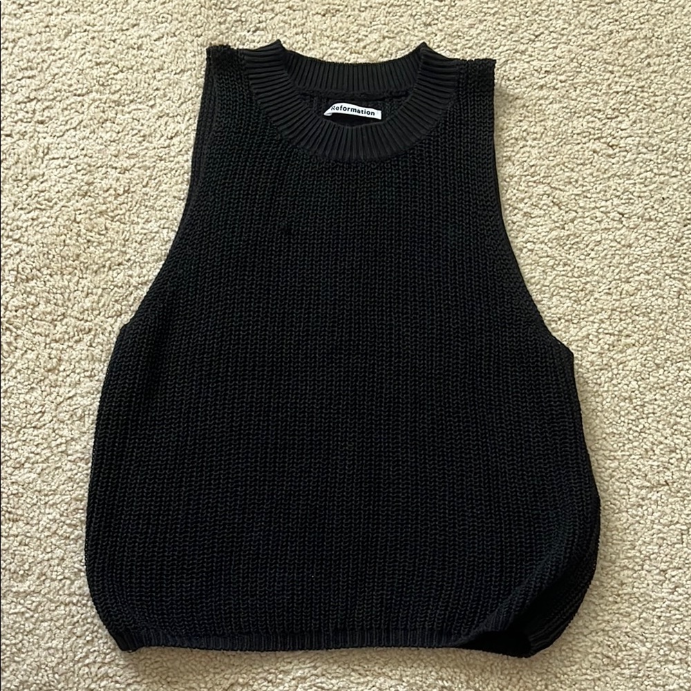 Reformation Women's Black Sweater Vest